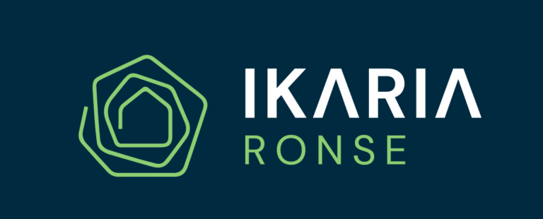 Logo Ikaria Ronse Blauw
